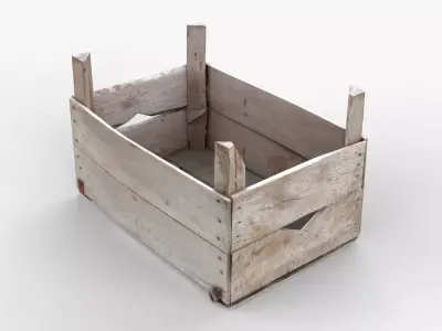 Wooden Crate Fruit Long Scan Low-poly 3D model