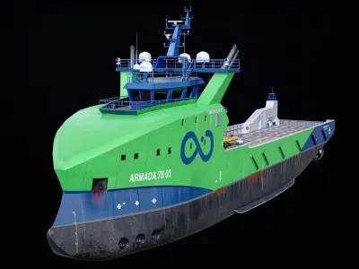 USV Mothership Armada 7803 Multipurpose Vessel Simple PBR Low-poly 3D model