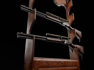 Winchester Wingfield 1873 rifle Low-poly 3D model