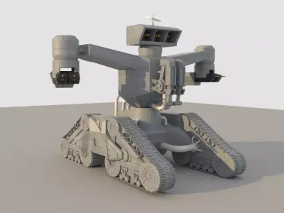 Sci-fi Terminator Hunter Killer Tank 3D model