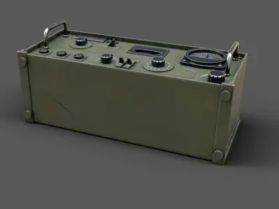 WW2 Military radio Low-poly 3D model