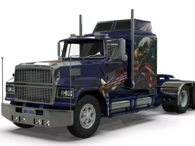 LTL 9000 Sleeper Cab Tandem 3D Model  BLENDER  3D model