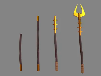 Medieval Weapons 3D low-poly Low-poly 3D model