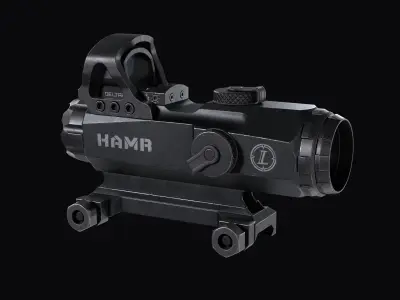 Leupold Mark 4 HAMR Scope with DeltaPoint Red Dot Sight  Low-poly 3D model