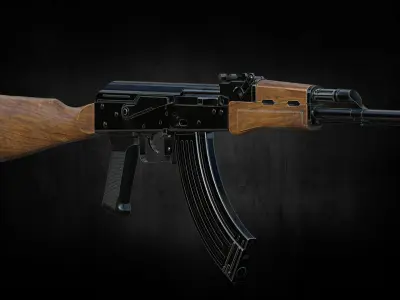  AK 47 low poly Game ready model Low-poly 3D model