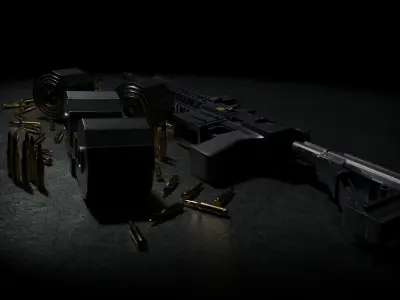 M56 LMG Low-poly 3D model