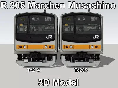 JR 205 Marchen Musashino TRAINCAB ONLY 3D model