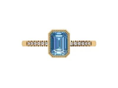 Emerald Radiant Ring 3D print model 5