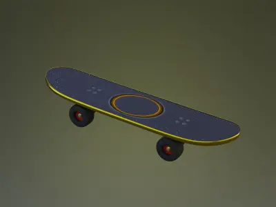 SkateBoard Low-poly 3D model 6