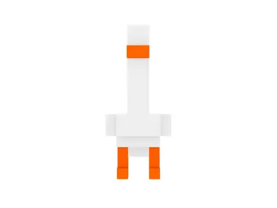 WHITE SWANS VOXEL ANIMAL Low-poly 3D model