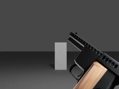 Gyrojet pistol Low-poly 3D model