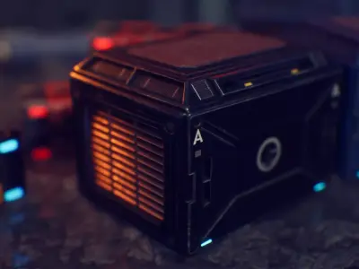 PBR Sci - fi case Low-poly 3D model