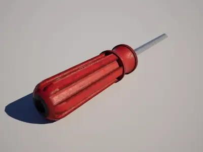 Screwdriver Low-poly 3D model 17
