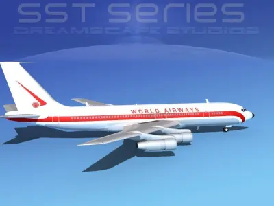Boeing 707-320 SS World Airways 3D model
