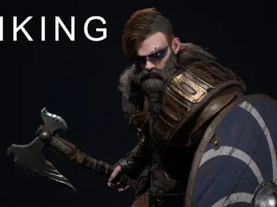Viking 4 Warrior Low-poly 3D model