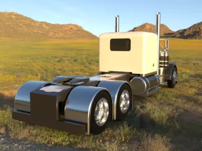 Peterbilt 359 Low-poly 3D model