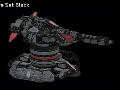 Plasma Turret Low-poly 3D model get