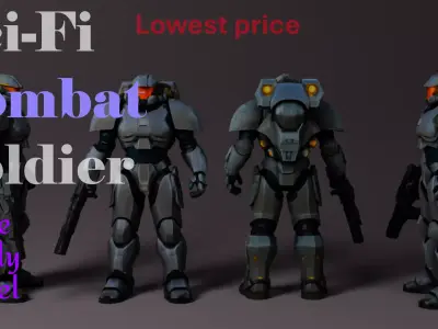 Sci Fi Soldier Low-poly 3D model