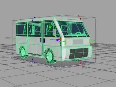 Micro Van  Low-poly 3D model