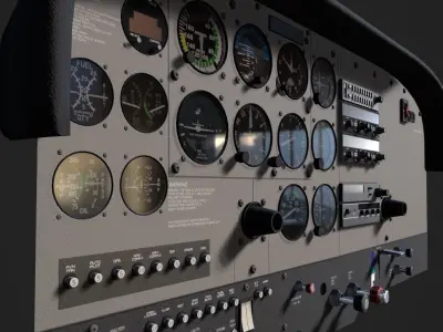 Cessna 172 Instrument Panel Low-poly 3D model