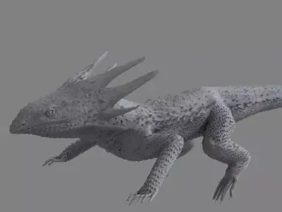 Lizard White dragon design 3D model