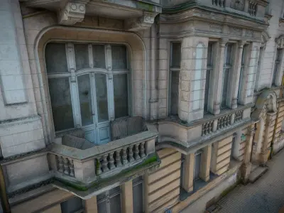 Facade of an Art Nouveau tenement house 02 3D model