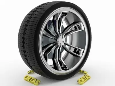 ORTAS CAR WHEEL RIM 92 GAME READY WHEEL RIM TIRE 3D model