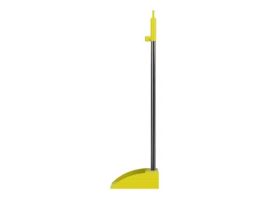 Modern Flat Dustpan with Long Metal Handle Free 3D model