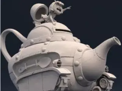 C4D teapot tank 3D model