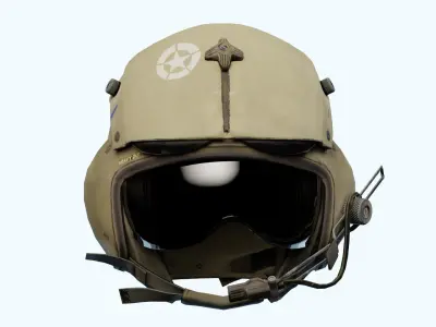 Military helmet with goggles  3D model
