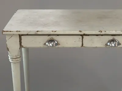 Vintage white table 3D model