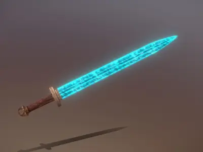 Superfuntimes Decorated Viking Sword Low-poly 3D model