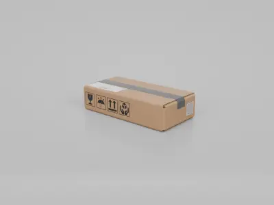 Cardboard Box R-120 - Rigged and Customizable Low-poly 3D model