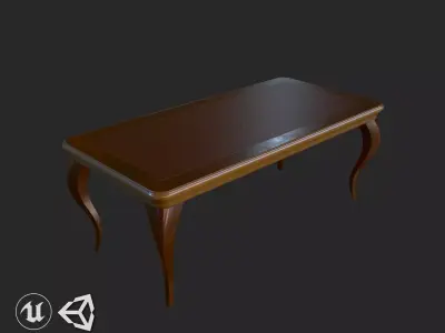 Vintage Furniture Coffee Table PBR Game Ready Free low-poly 3D model