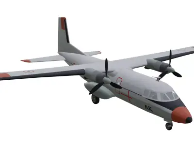 Nord Aviation N262 Fregate Low-poly 3D model