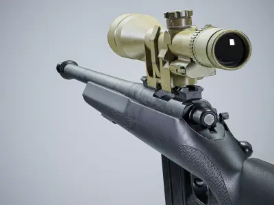 Remington 700 Sniper Rifle 3d model low-poly Low-poly 3D model