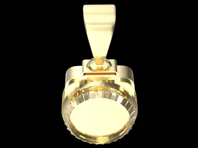  Space Ship Engine Gold Pendant 