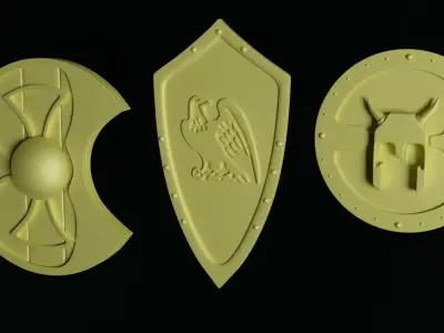 3D Warrior Shield Pack 3D model