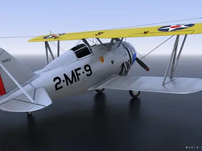 F2F-1 US Marines 1939 Low-poly 3D model