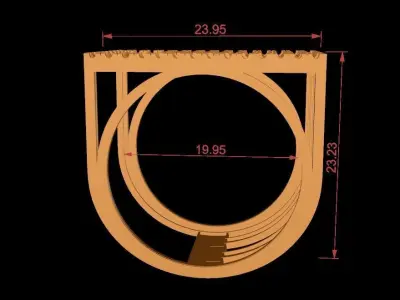 Antique Shield Diamond Ring 3D print model