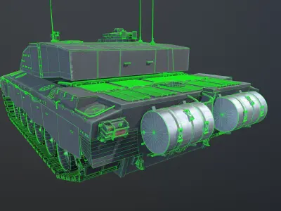 Challenger 2 Tank Low-poly 3D model purchase