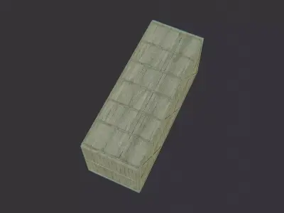 Military Green Cargo Crate Low-poly 3D model
