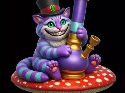 Cheshire Cat Herb Grinder-2-Part Magnetic- MellowVerse 3D print model