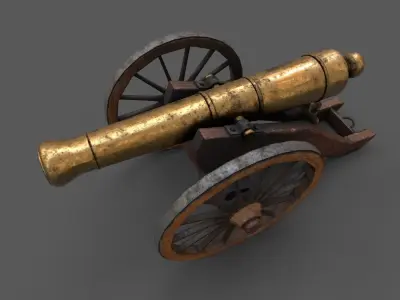Cannon 1812 Low-poly 3D model