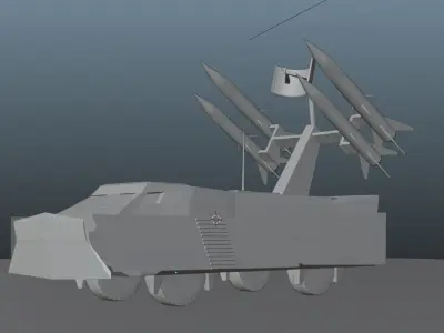 AAA 13c Missile Tower Low-poly 3D model