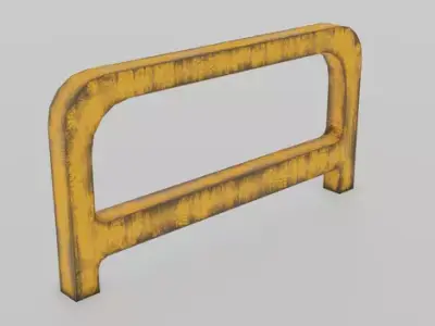 Industrial Safety Fence Low-poly 3D model