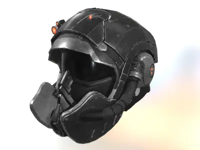 2x  scifi Helmet - low poly Low-poly 3D model