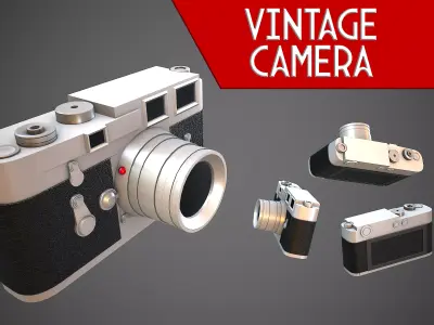 VINTAGE CAMERA SEMI REALISTIC STYLIZED Low-poly 3D model