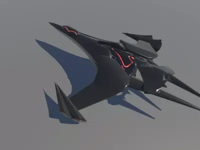 Nebula Wraith Futuristic Alien Starship Low Poly Game-Ready  Low-poly 3D model