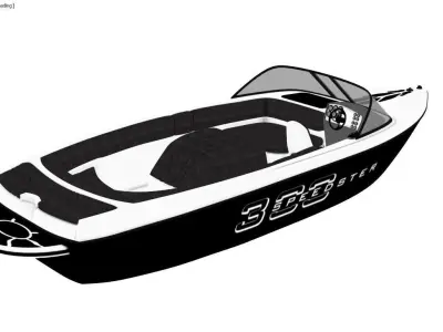 canoe model 3d speed boat Low-poly 3D model